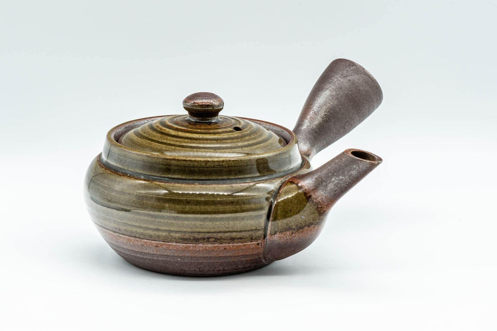 Japanese Kyusu - 萬古焼 Green Ash Glazed Banko-yaki Teapot - 250ml