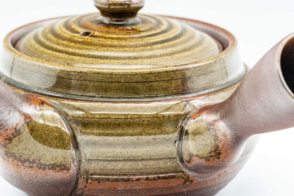 Japanese Kyusu - 萬古焼 Green Ash Glazed Banko-yaki Teapot - 250ml