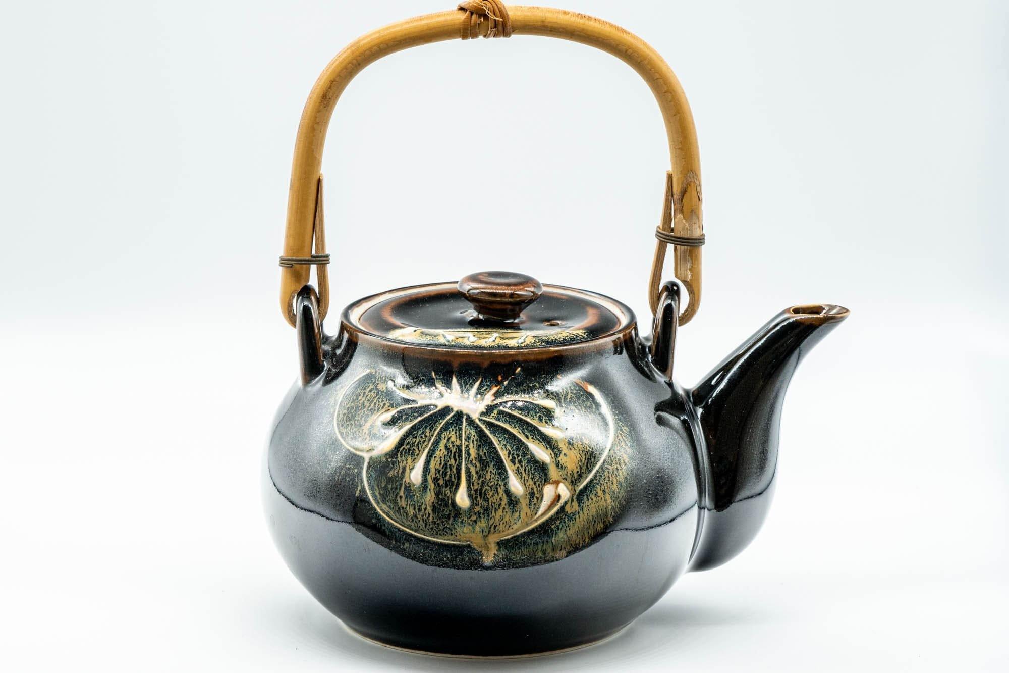 Japanese Dobin - Black Floral Debeso Top-Handle Teapot - 600ml