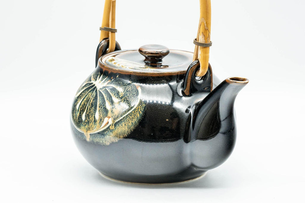 Japanese Dobin - Black Floral Debeso Top-Handle Teapot - 600ml