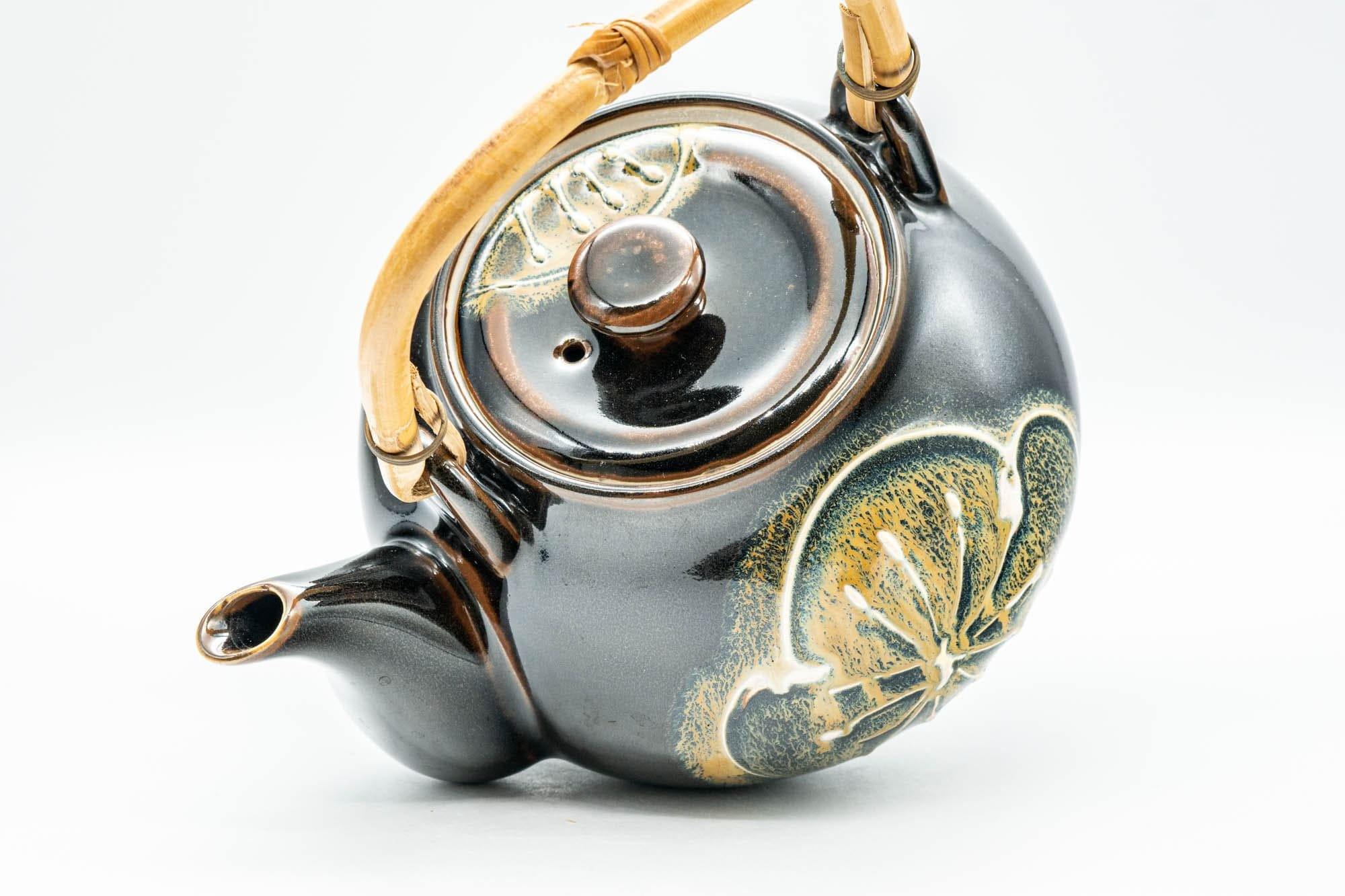 Japanese Dobin - Black Floral Debeso Top-Handle Teapot - 600ml
