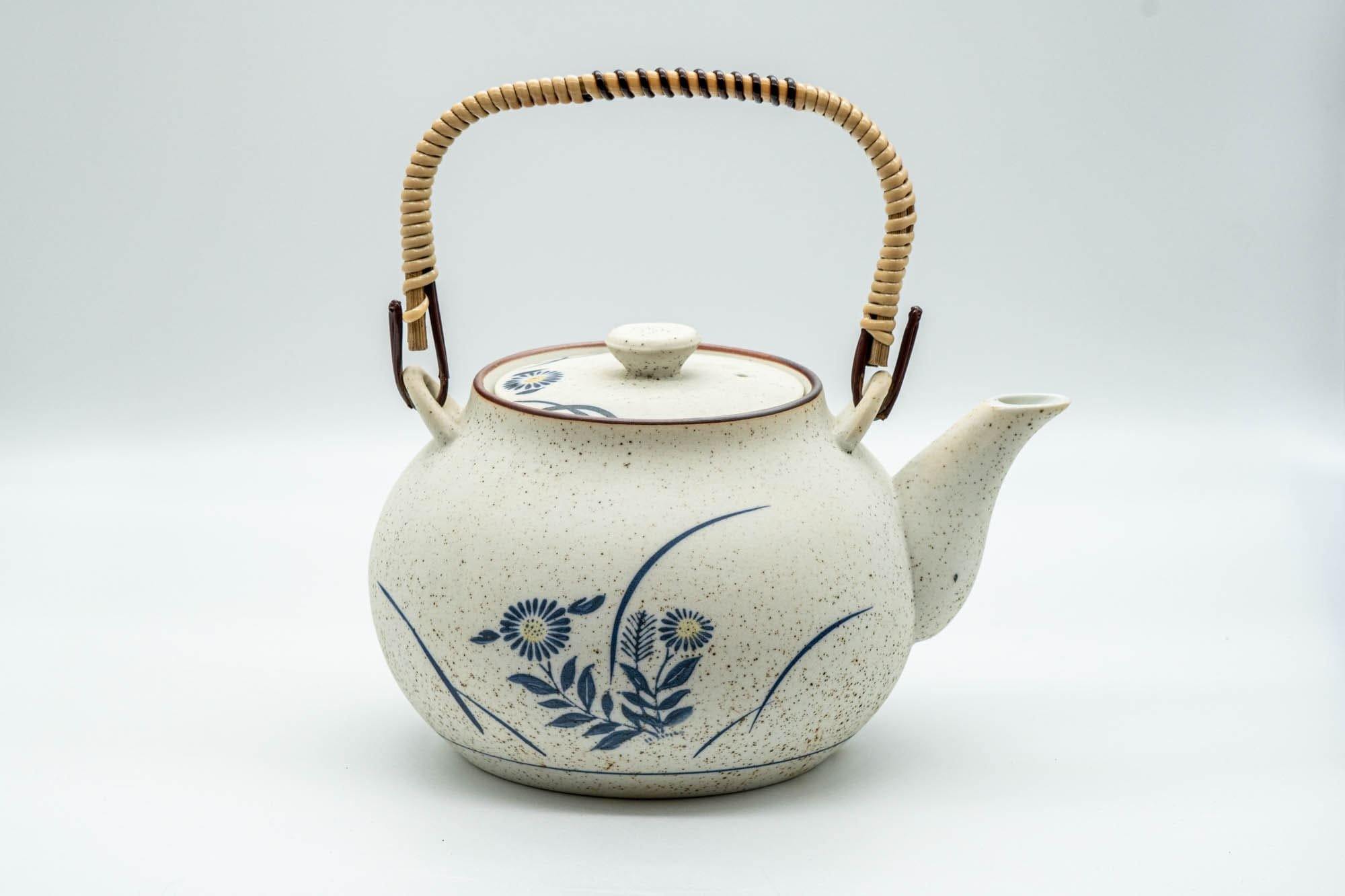 Japanese Kyusu - Floral Arita-yaki Porcelain Dobin Teapot - 600ml