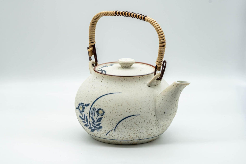 Japanese Kyusu - Floral Arita-yaki Porcelain Dobin Teapot - 600ml