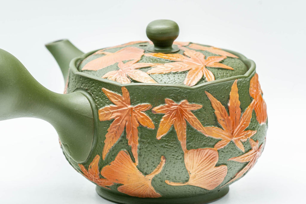 Japanese Kyusu - Ginko Maple Leaf Tokoname-yaki Teapot  - 260ml
