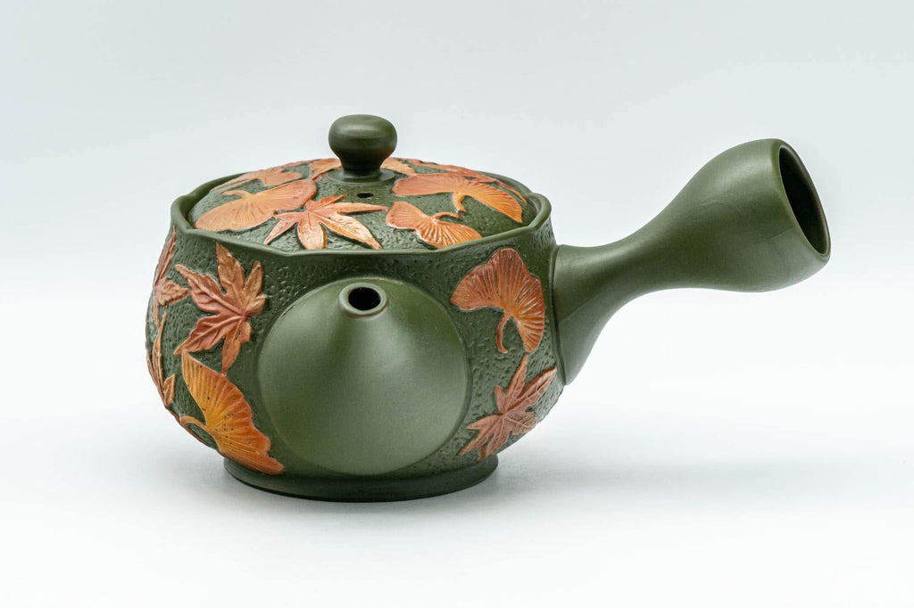 Japanese Kyusu - Ginko Maple Leaf Tokoname-yaki Teapot  - 260ml