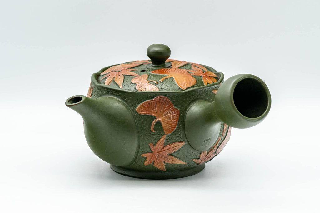 Japanese Kyusu - Ginko Maple Leaf Tokoname-yaki Teapot  - 260ml