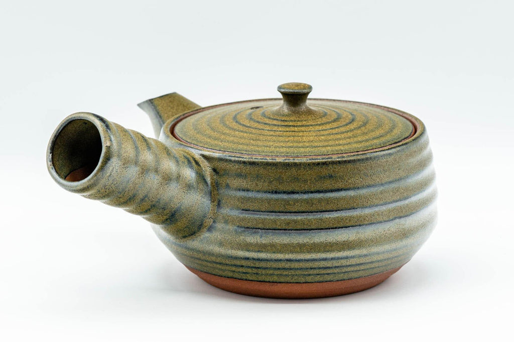 Japanese Kyusu - Green Spiraling Debeso Teapot - 375ml