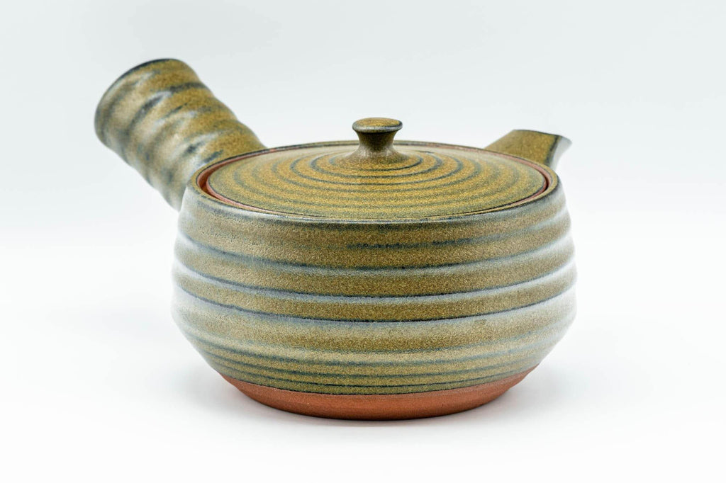 Japanese Kyusu - Green Spiraling Debeso Teapot - 375ml