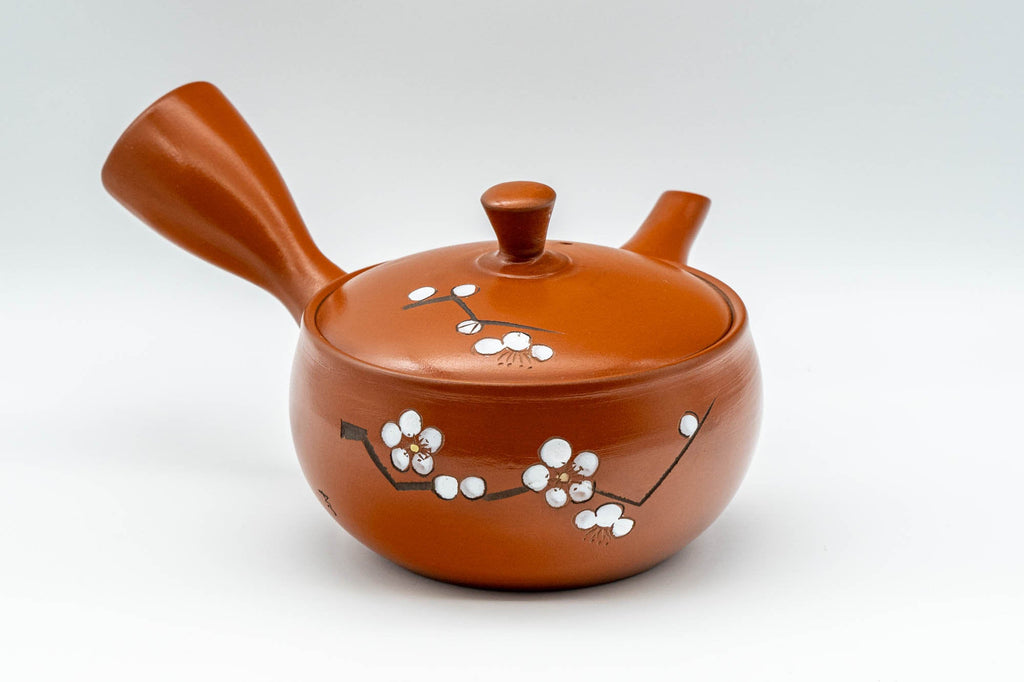 Japanese Kyusu - Plum Blossom Decorated Tokoname-yaki Teapot - 230ml
