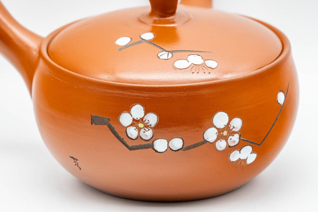 Japanese Kyusu - Plum Blossom Decorated Tokoname-yaki Teapot - 230ml