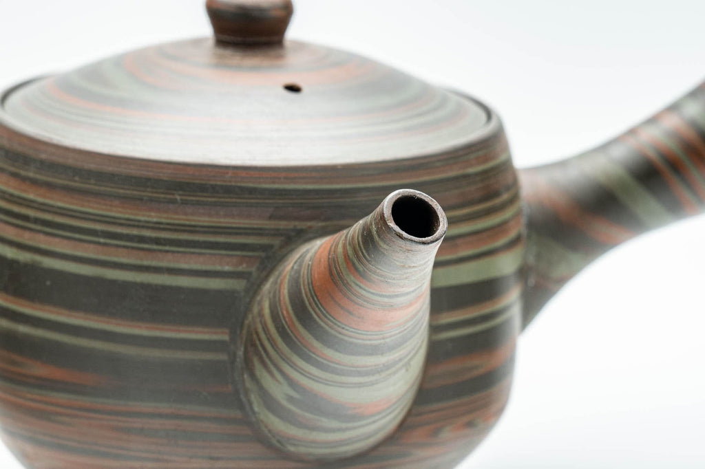 Japanese Kyusu - 山善 Yamazen Green Nerikomi Teapot - 250ml