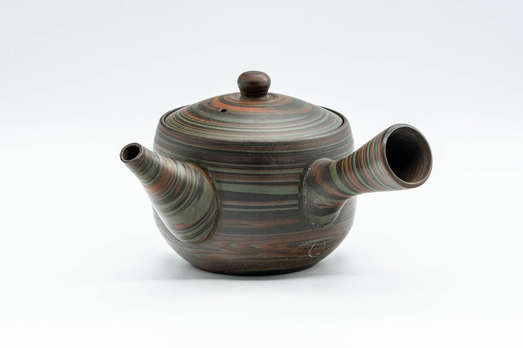 Japanese Kyusu - 山善 Yamazen Green Nerikomi Teapot - 250ml