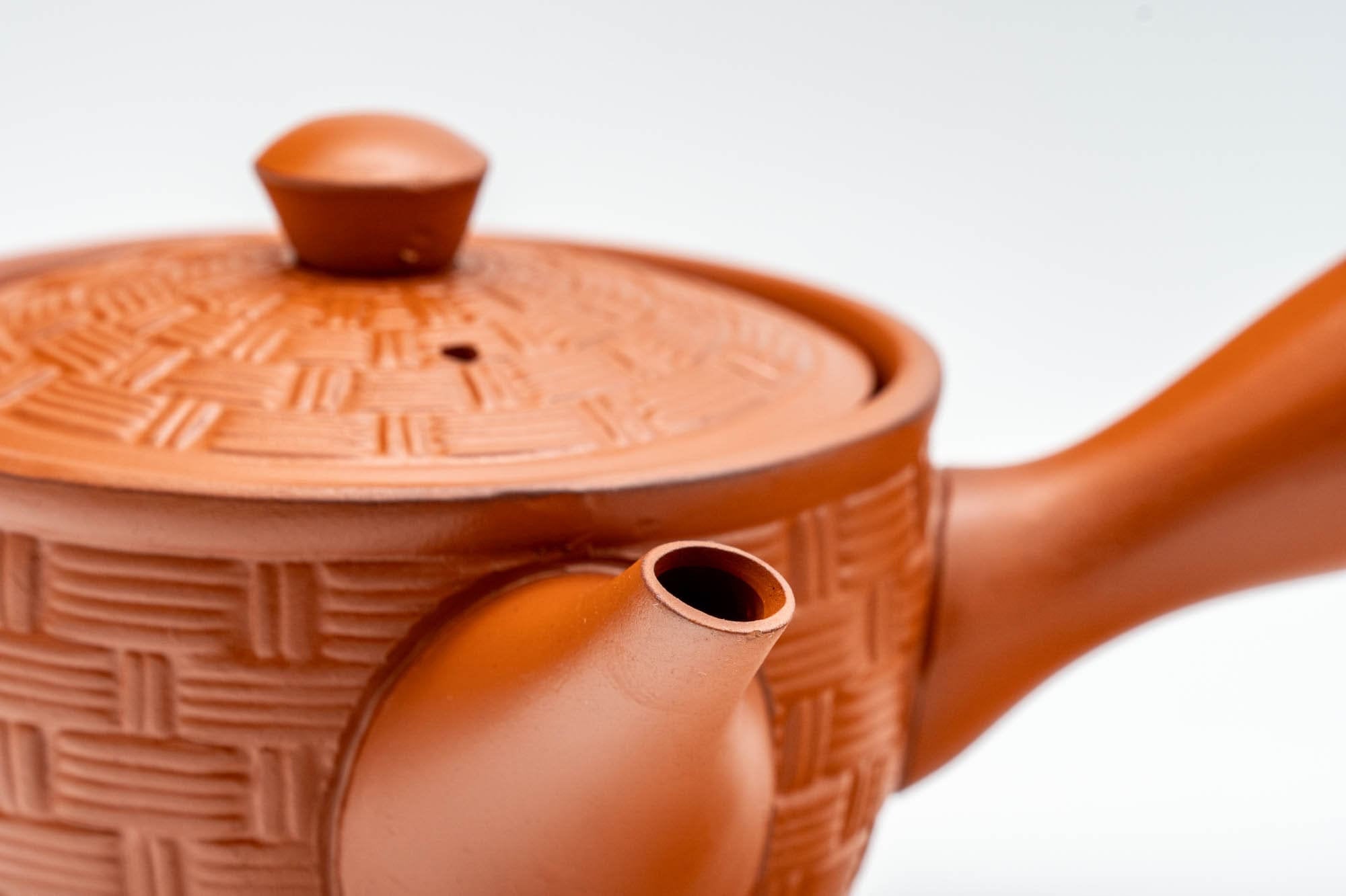 Japanese Kyusu - Basket-patterned Tokoname-yaki Teapot - 200ml