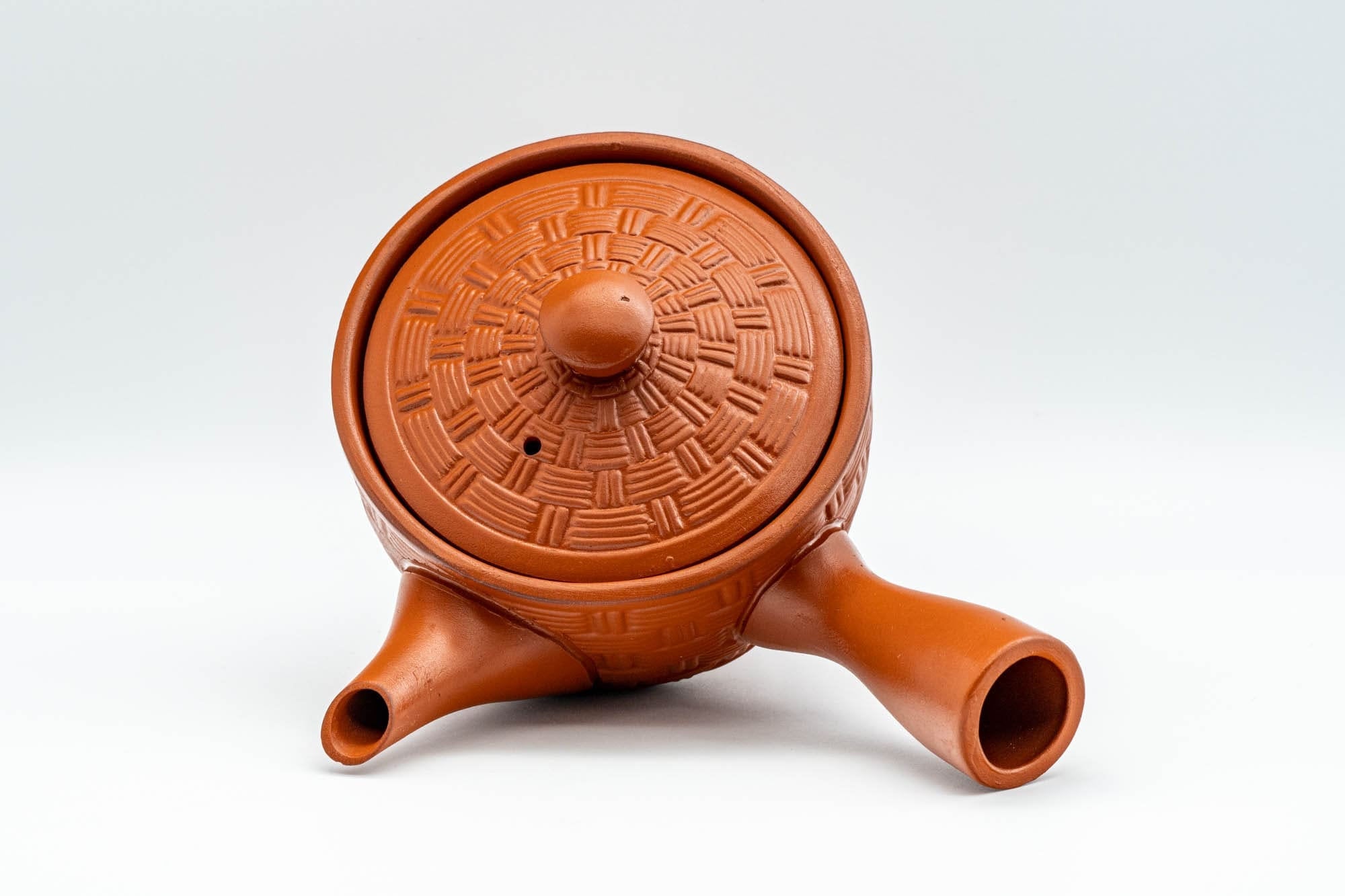 Japanese Kyusu - Basket-patterned Tokoname-yaki Teapot - 200ml