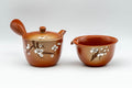 Japanese Tea Set - Plum Blossoms Tokoname-yaki Kyusu Teapot and Katakuchi Water Cooler