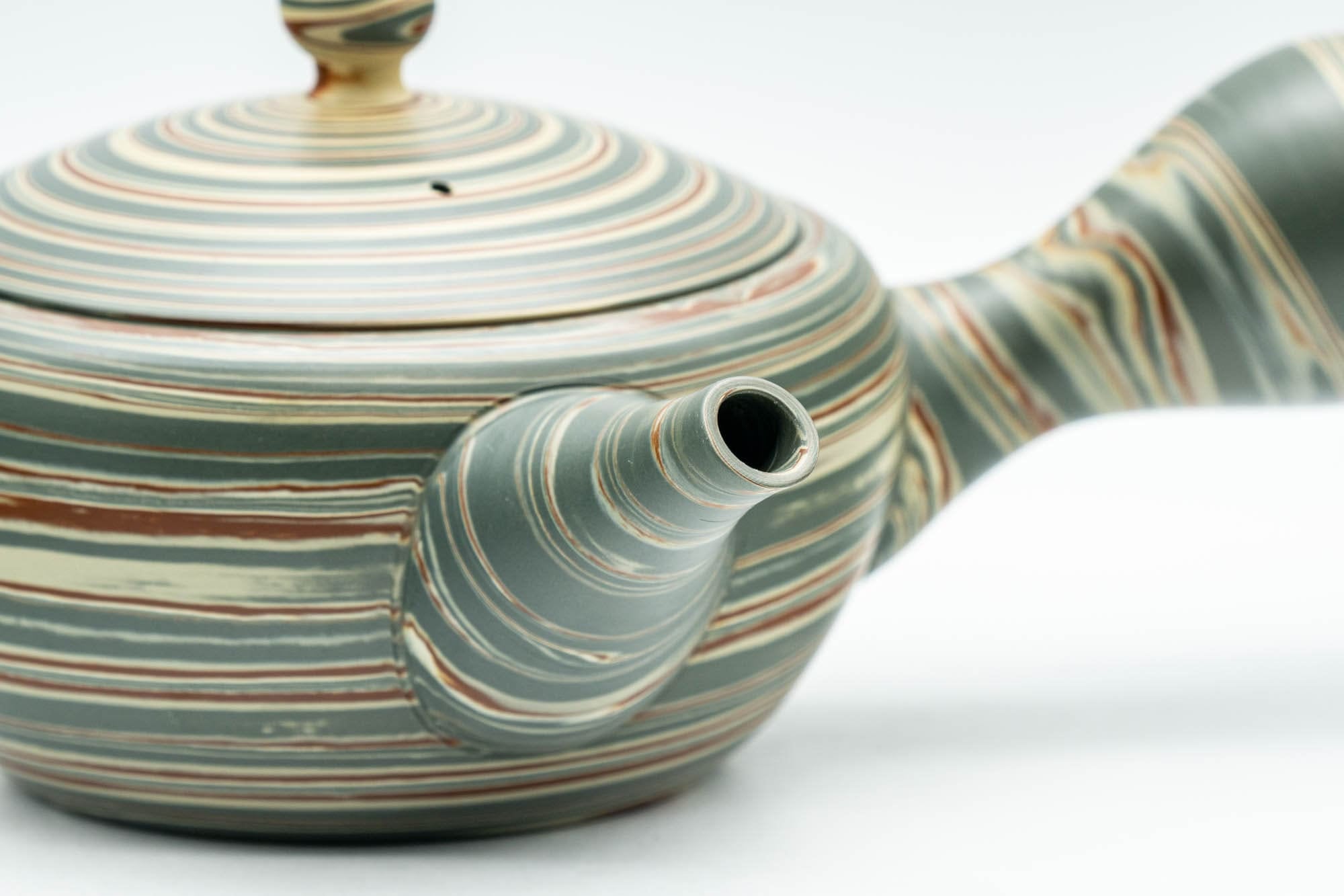 Japanese Kyusu - Green Nerikomi Tokoname-yaki Teapot - 250ml