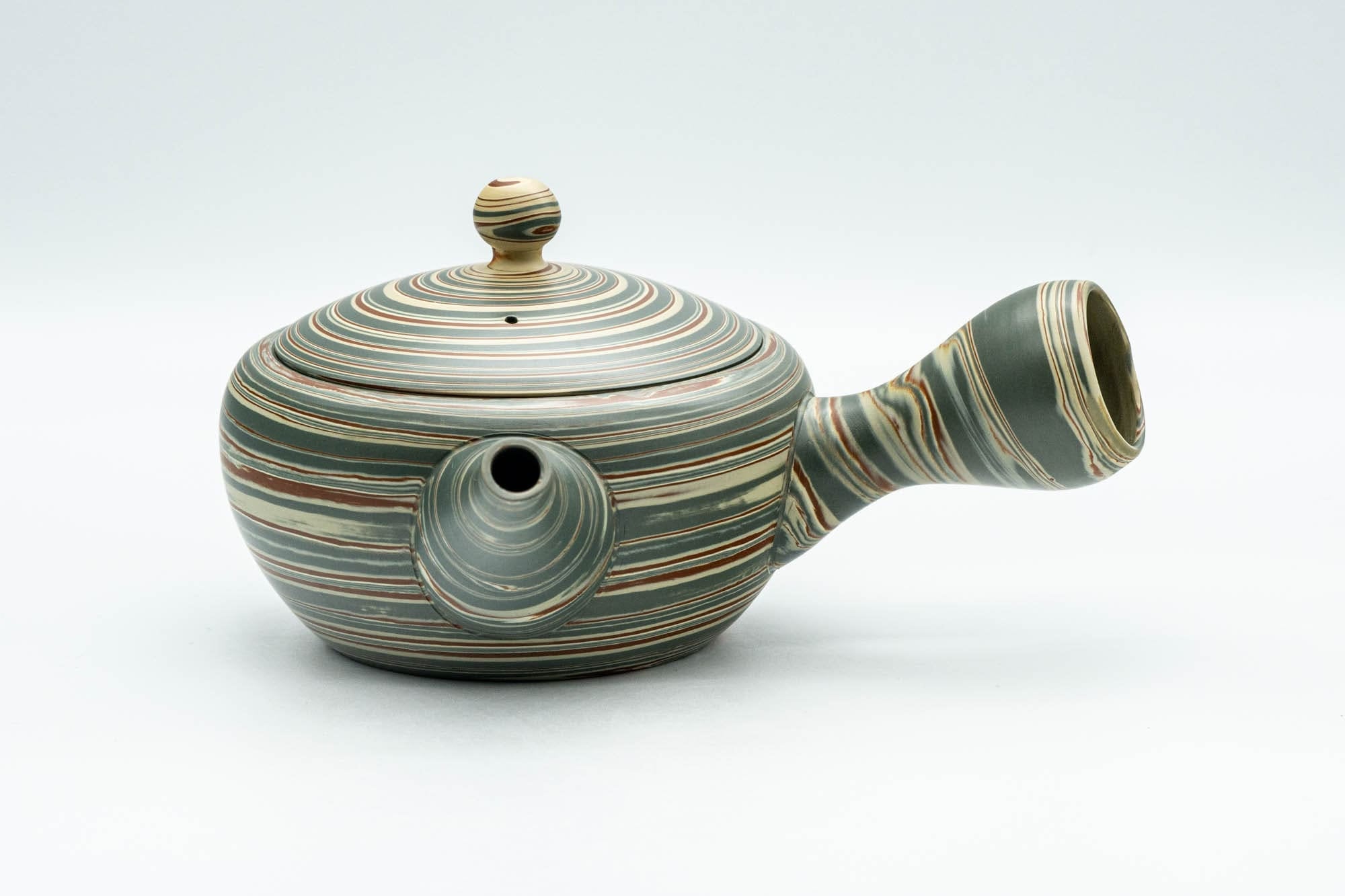 Japanese Kyusu - Green Nerikomi Tokoname-yaki Teapot - 250ml