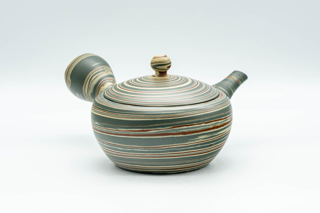 Japanese Kyusu - Green Nerikomi Tokoname-yaki Teapot - 250ml