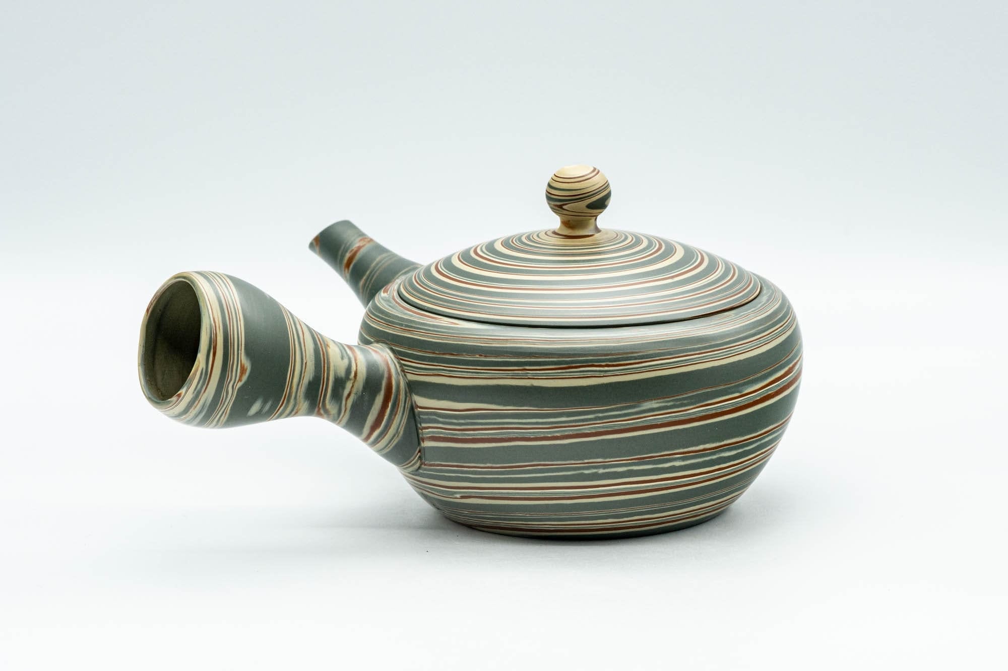Japanese Kyusu - Green Nerikomi Tokoname-yaki Teapot - 250ml