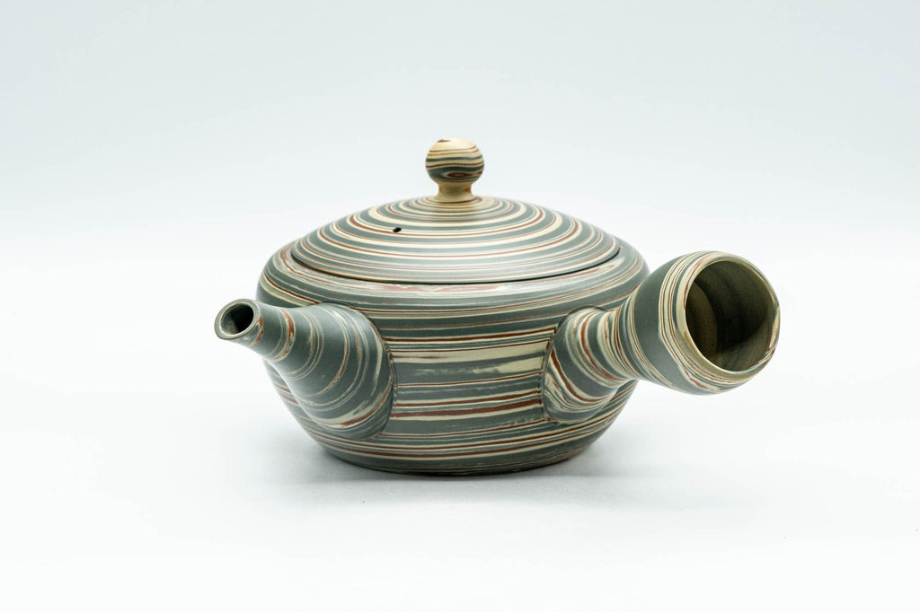 Japanese Kyusu - Green Nerikomi Tokoname-yaki Teapot - 250ml