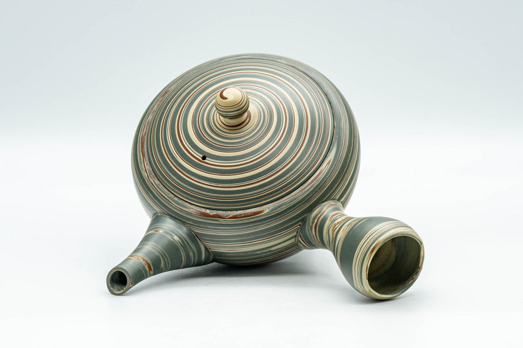 Japanese Kyusu - Green Nerikomi Tokoname-yaki Teapot - 250ml