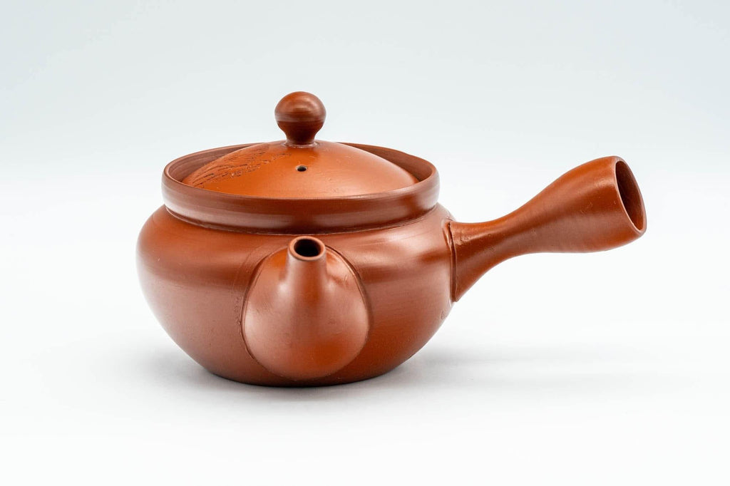 Japanese Kyusu - Engraved Collared Tokoname-yaki Teapot - 275ml