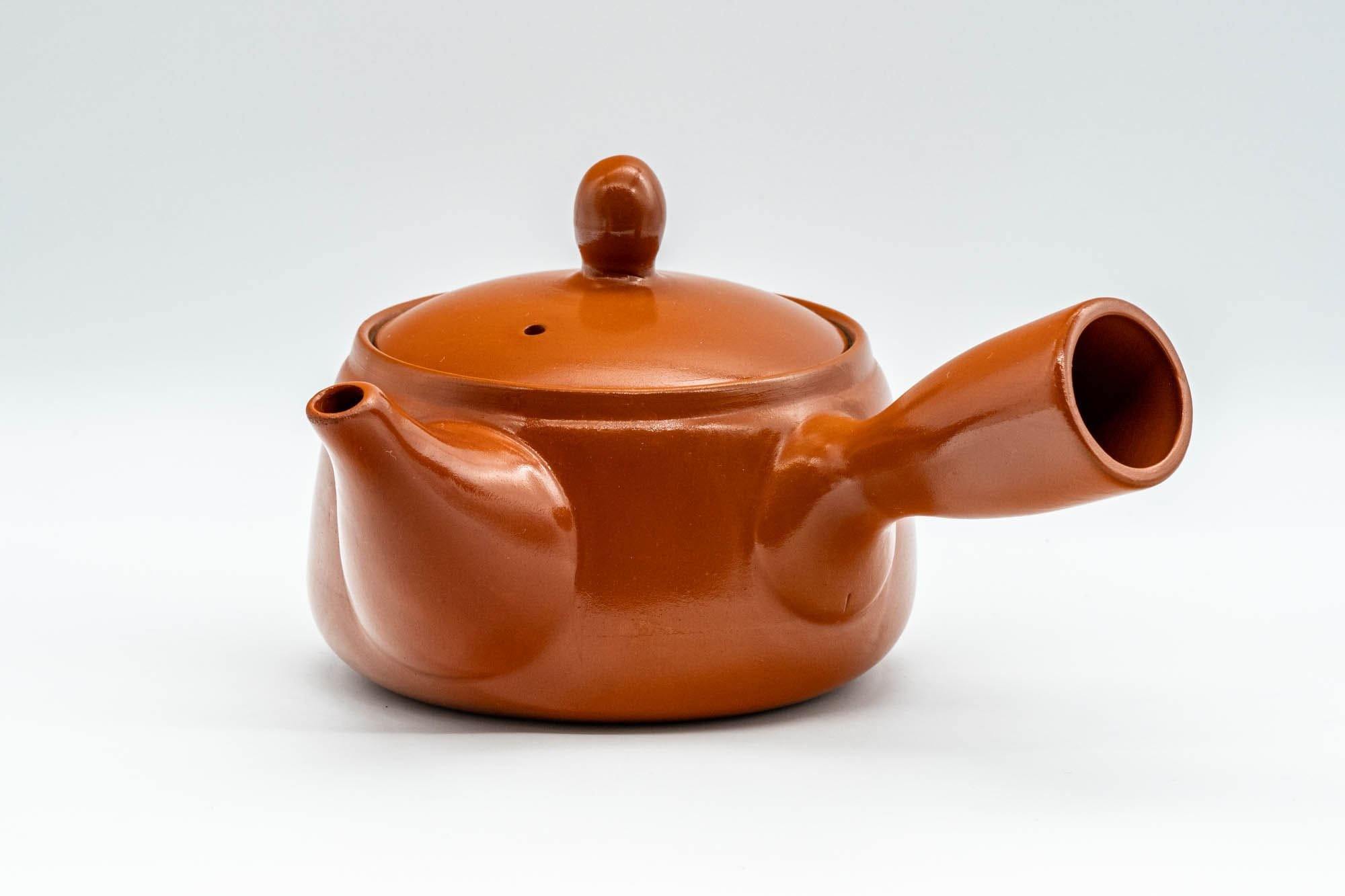 Japanese Kyusu - Engraved Floral Kanji Tokoname-yaki Teapot - 350ml