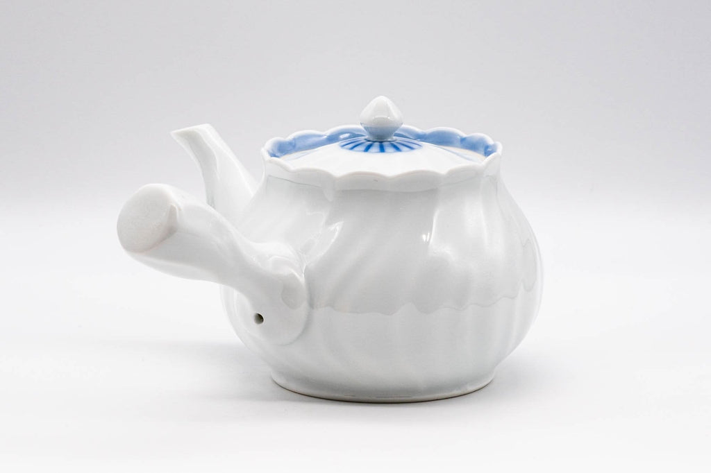 Japanese Kyusu - White Porcelain Arita-yaki Debeso Teapot - 300ml