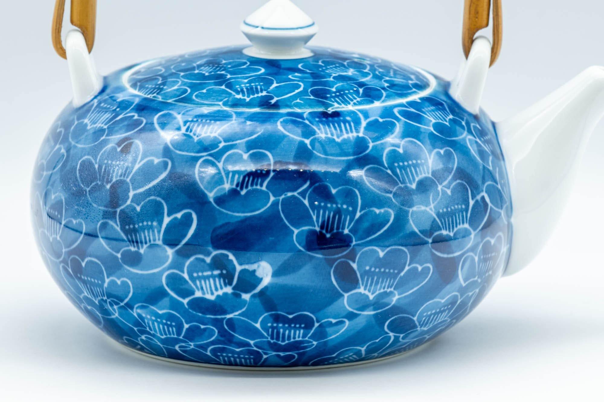 Japanese Dobin - Blue Floral Porcelain Arita-yaki Teapot - 500ml