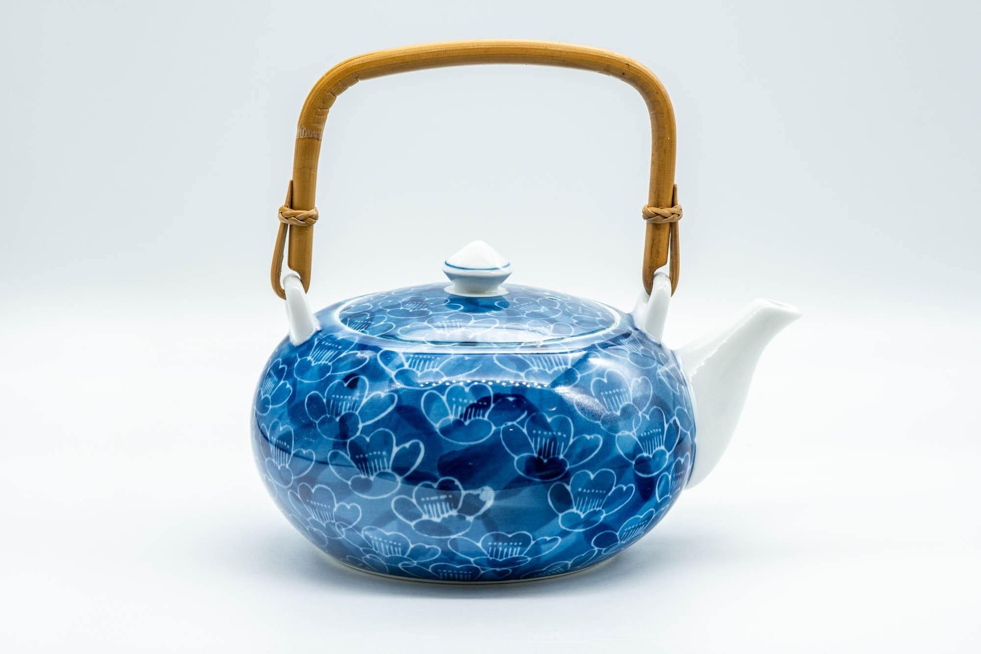 Japanese Dobin - Blue Floral Porcelain Arita-yaki Teapot - 500ml