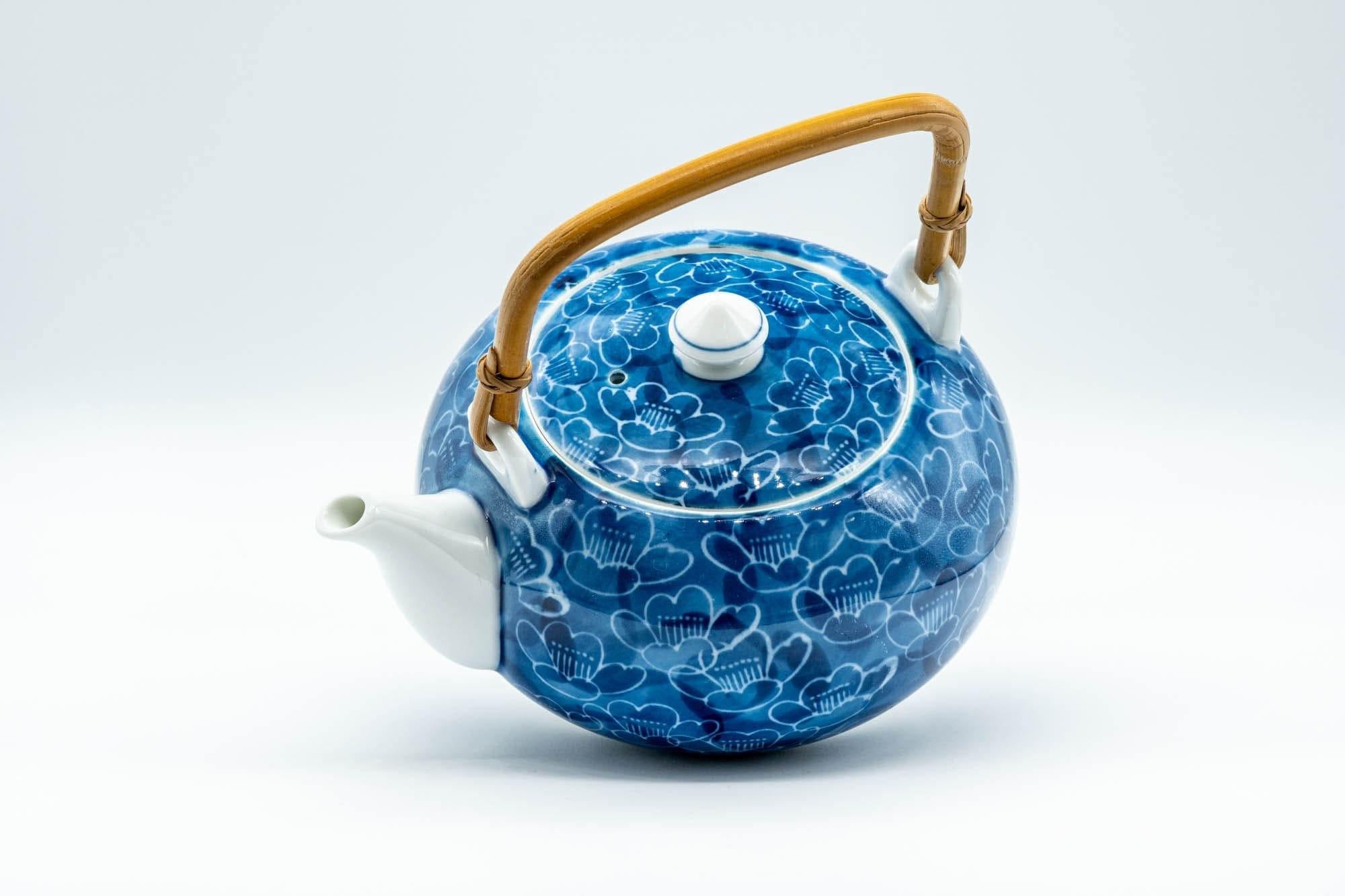 Japanese Dobin - Blue Floral Porcelain Arita-yaki Teapot - 500ml