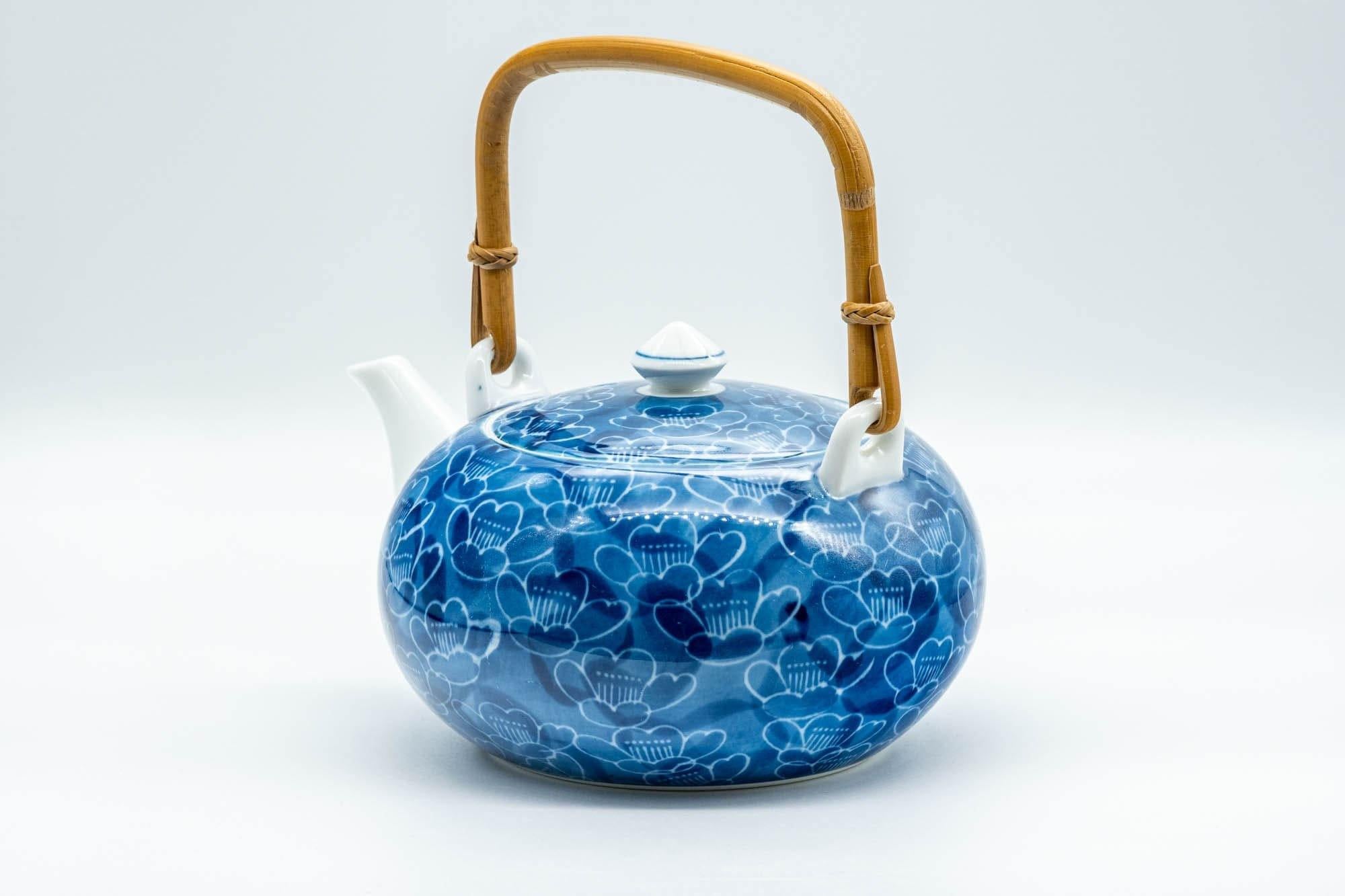 Japanese Dobin - Blue Floral Porcelain Arita-yaki Teapot - 500ml