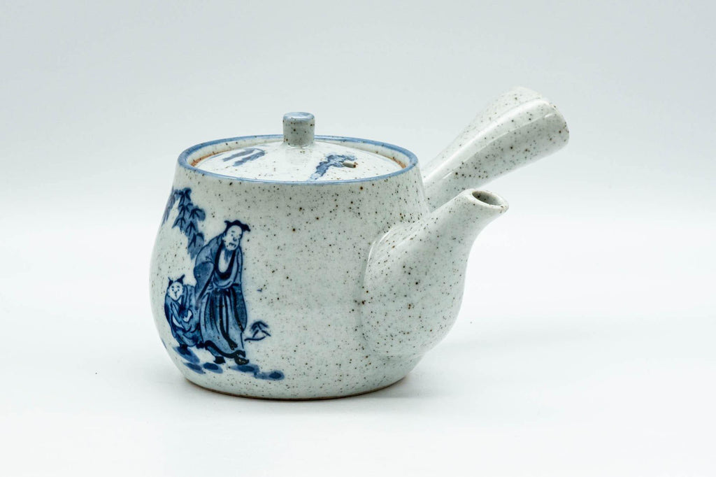 Japanese Kyusu - Blue and Grey Bamboo Villagers Debeso Teapot - 220ml