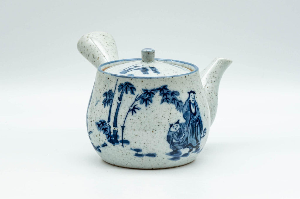 Japanese Kyusu - Blue and Grey Bamboo Villagers Debeso Teapot - 220ml