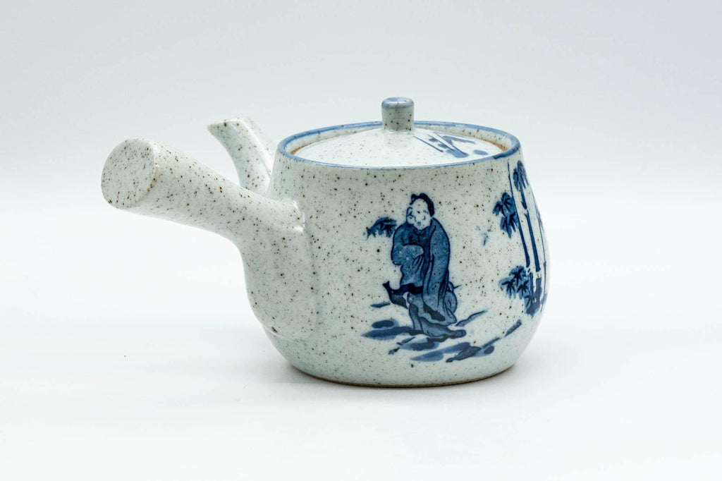 Japanese Kyusu - Blue and Grey Bamboo Villagers Debeso Teapot - 220ml