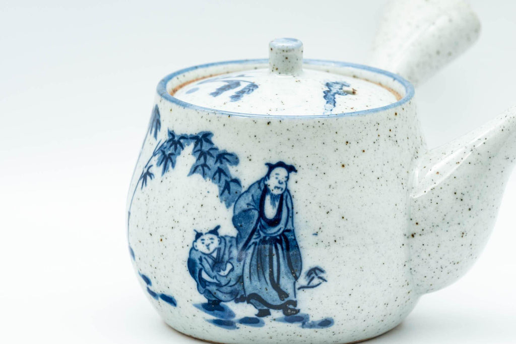 Japanese Kyusu - Blue and Grey Bamboo Villagers Debeso Teapot - 220ml
