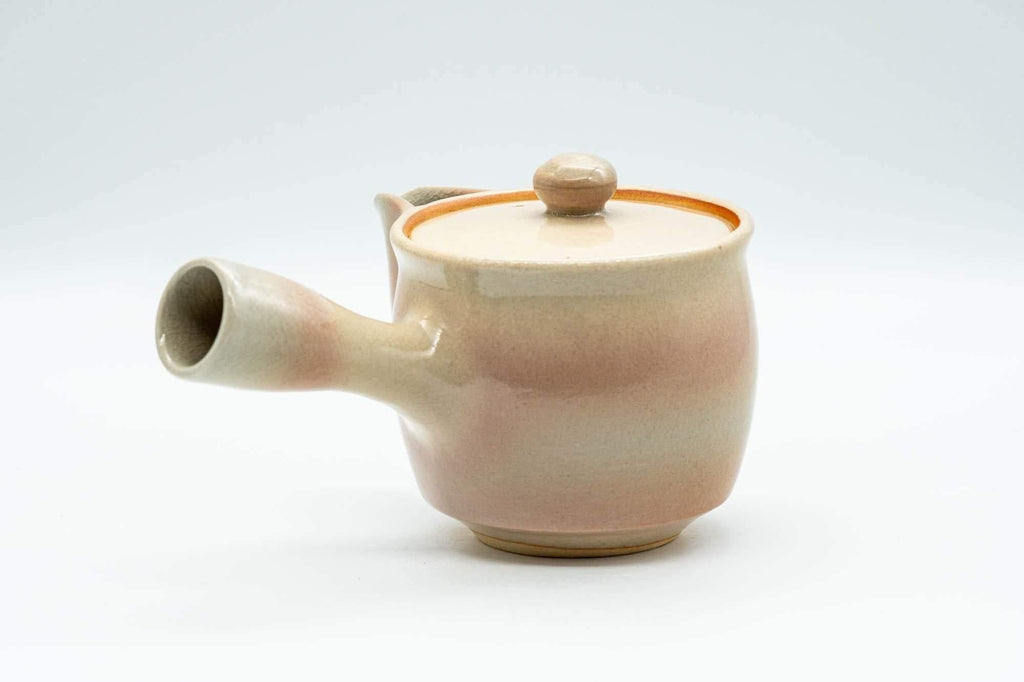 Japanese Tea Set - 椿窯 天鵬山 Tsubaki Kiln Hagi-yaki Do-ake Kyusu Teapot with 2 Yunomi Teacups