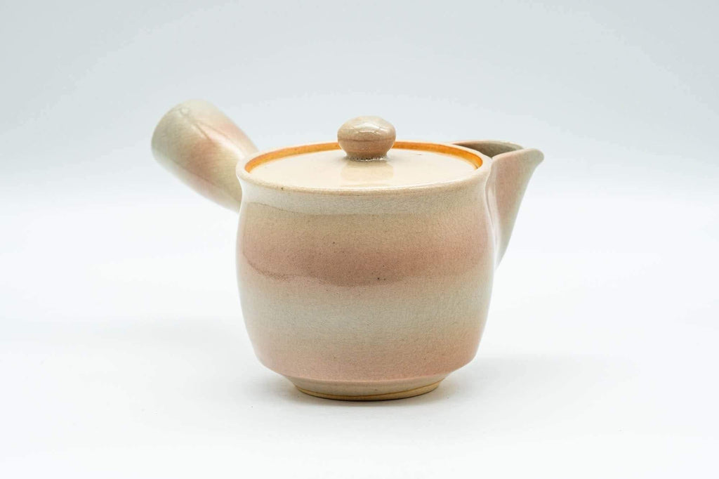Japanese Tea Set - 椿窯 天鵬山 Tsubaki Kiln Hagi-yaki Do-ake Kyusu Teapot with 2 Yunomi Teacups