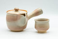 Japanese Tea Set - 椿窯 天鵬山 Tsubaki Kiln Hagi-yaki Do-ake Kyusu Teapot with 2 Yunomi Teacups