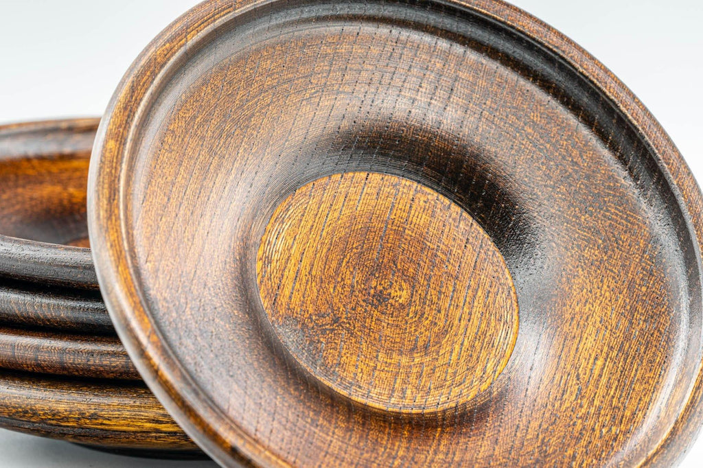 Japanese Chataku - Set of 5 Wooden Tea Saucers