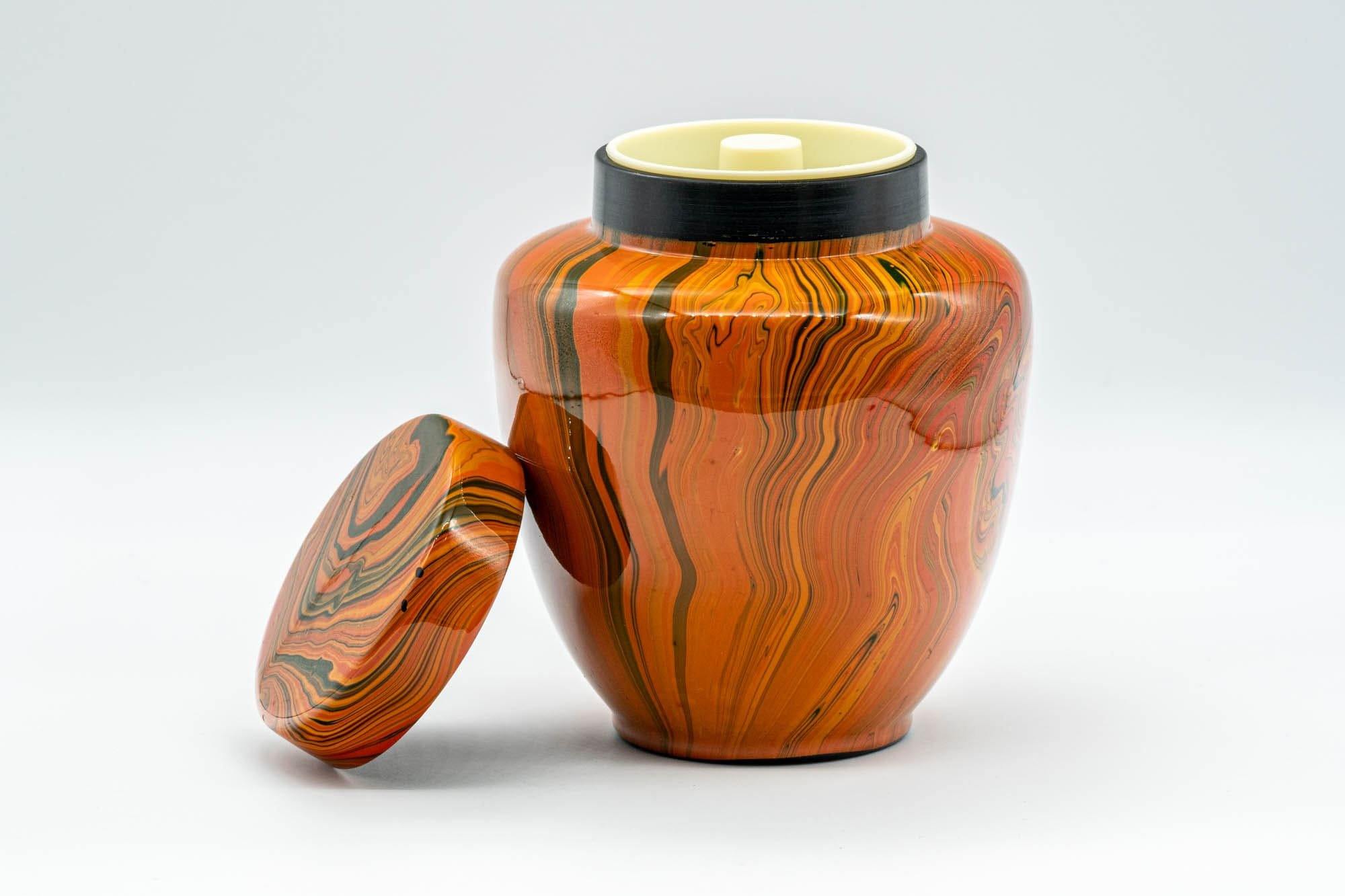 Japanese Chatsubo - Marbled Lacquer Tea Jar - 400ml