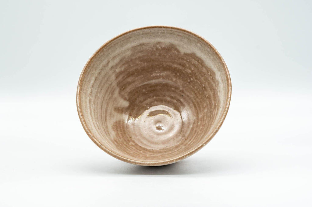 Japanese Matcha Bowl - Beige and White Drip-Glazed Ido-gata Chawan - 200ml