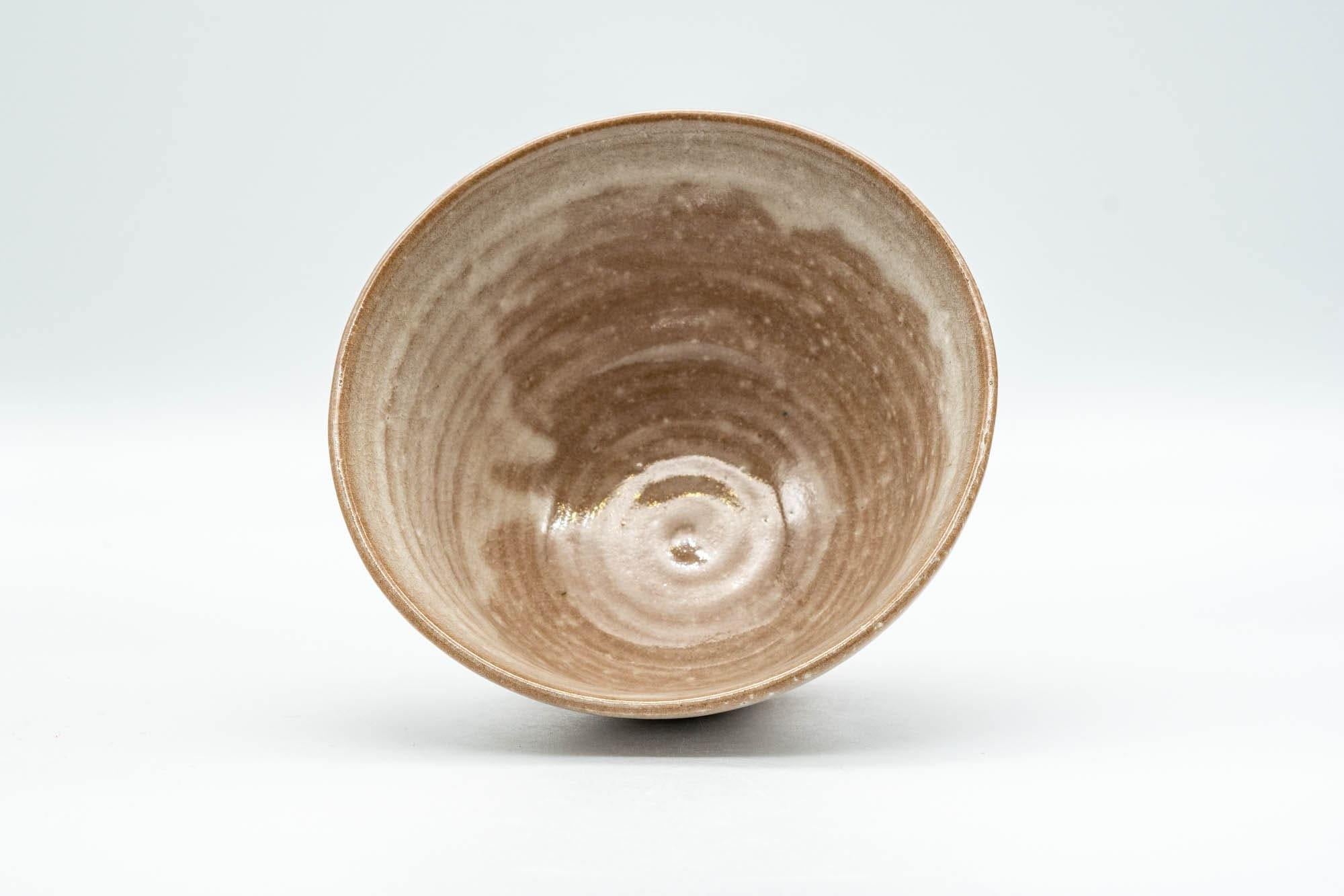 Japanese Matcha Bowl - Beige and White Drip-Glazed Ido-gata Chawan - 200ml