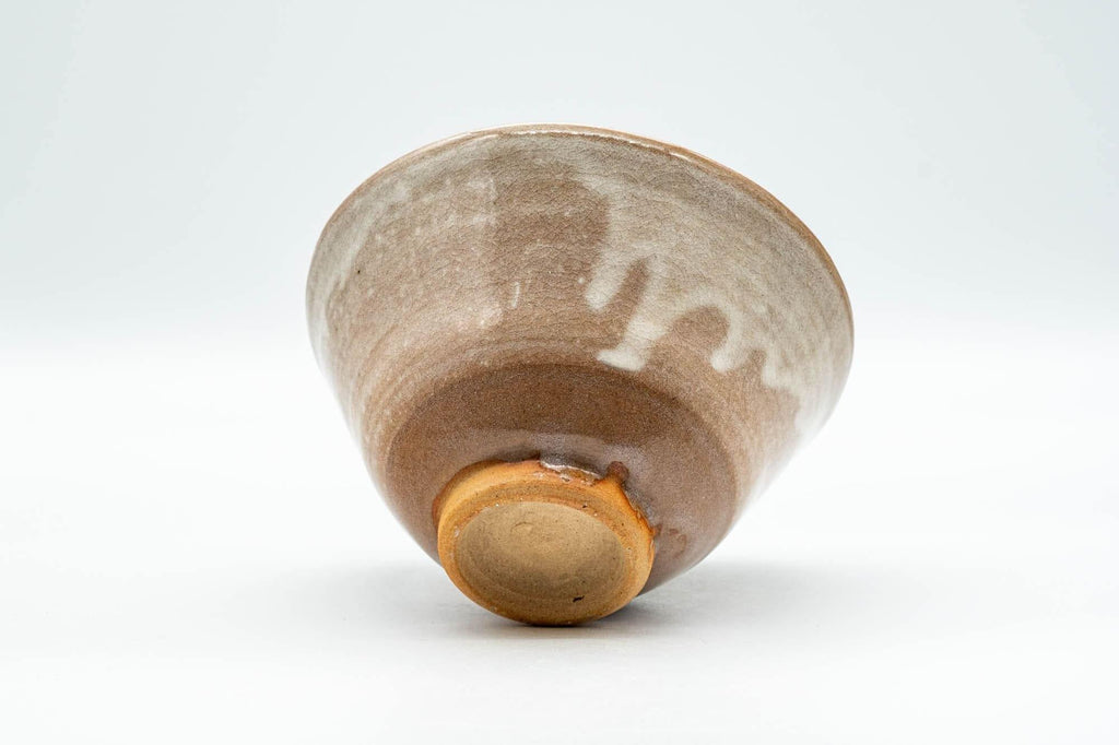 Japanese Matcha Bowl - Beige and White Drip-Glazed Ido-gata Chawan - 200ml