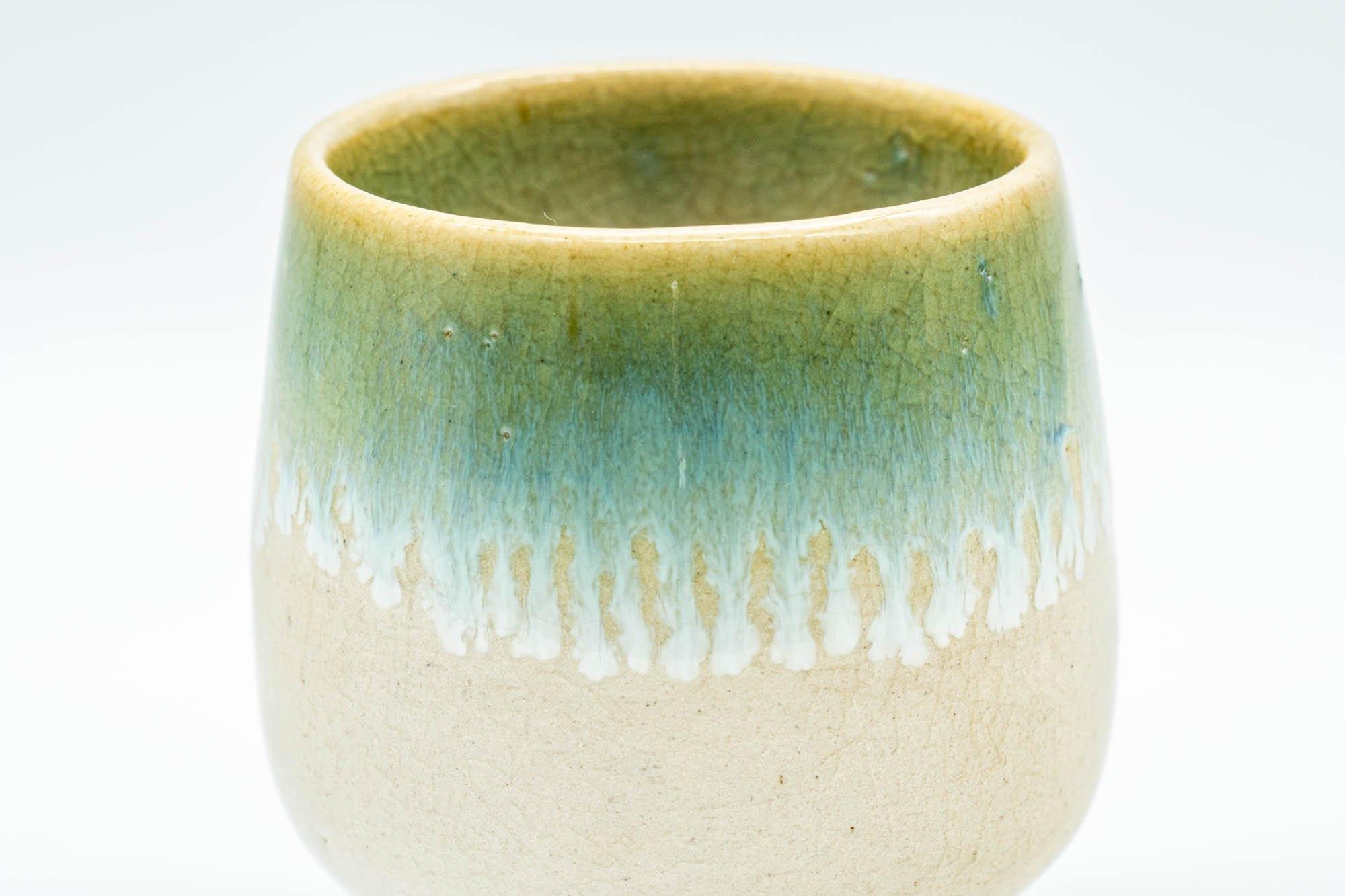 Japanese Teacup - Green-Blue Agano-yaki Yunomi - 100ml