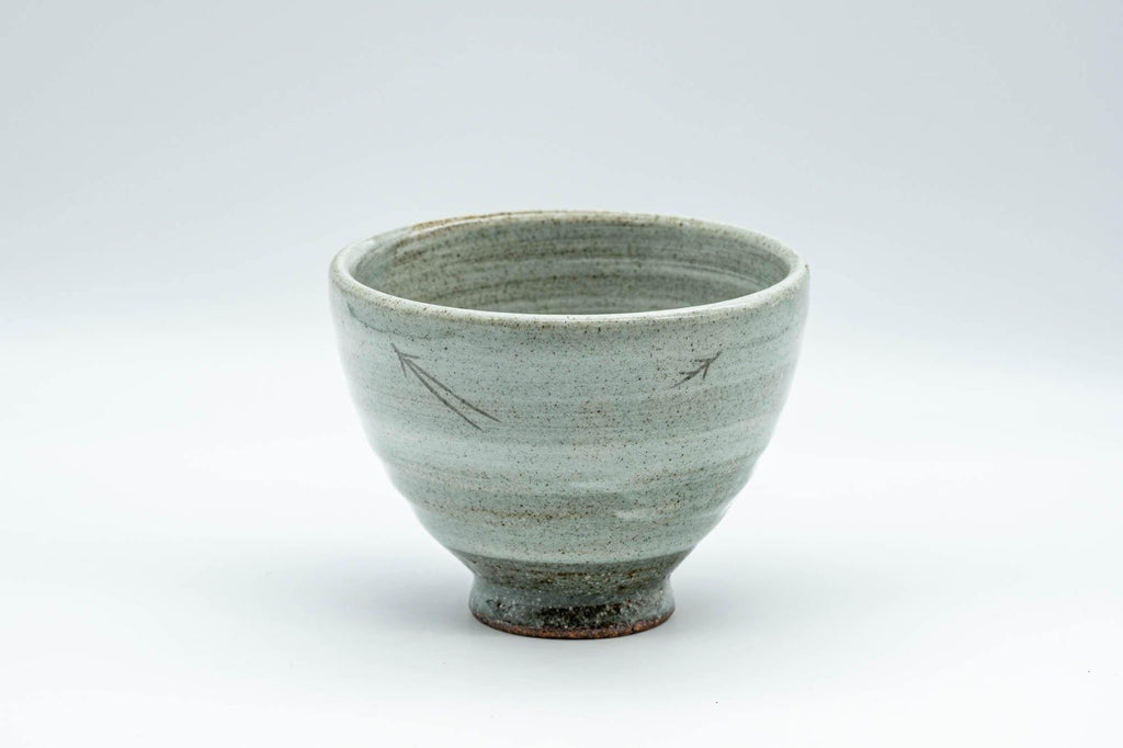 Japanese Teacup - Spiral Glaze Grey and White Yunomi - 180ml