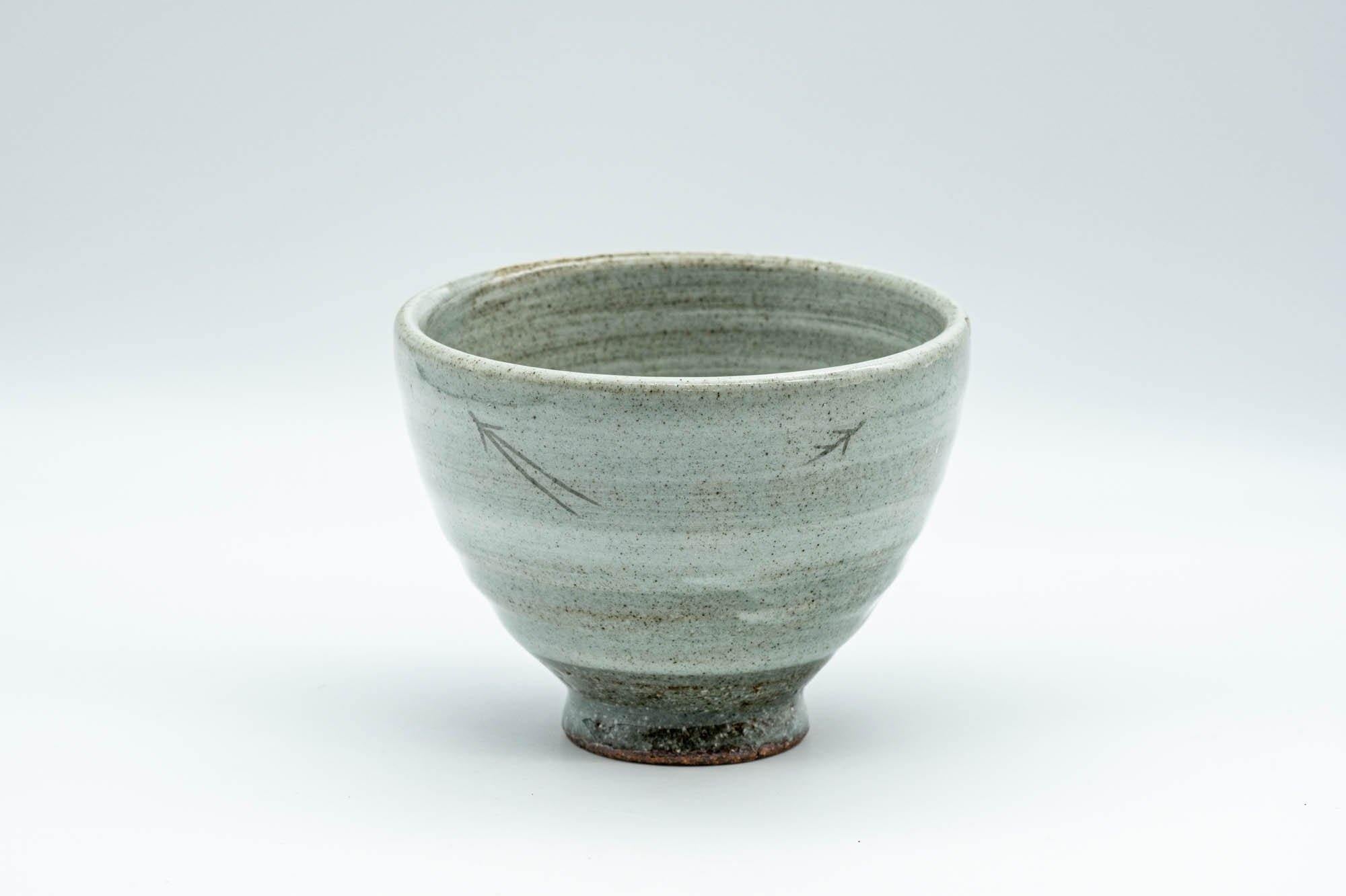 Japanese Teacup - Spiral Glaze Grey and White Yunomi - 180ml