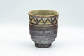 Japanese Teacup - Beige Stoneware Patterned Yunomi - 180ml