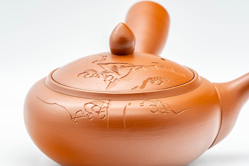 Japanese Kyusu - Engraved Tokoname-yaki Debeso Teapot - 325ml
