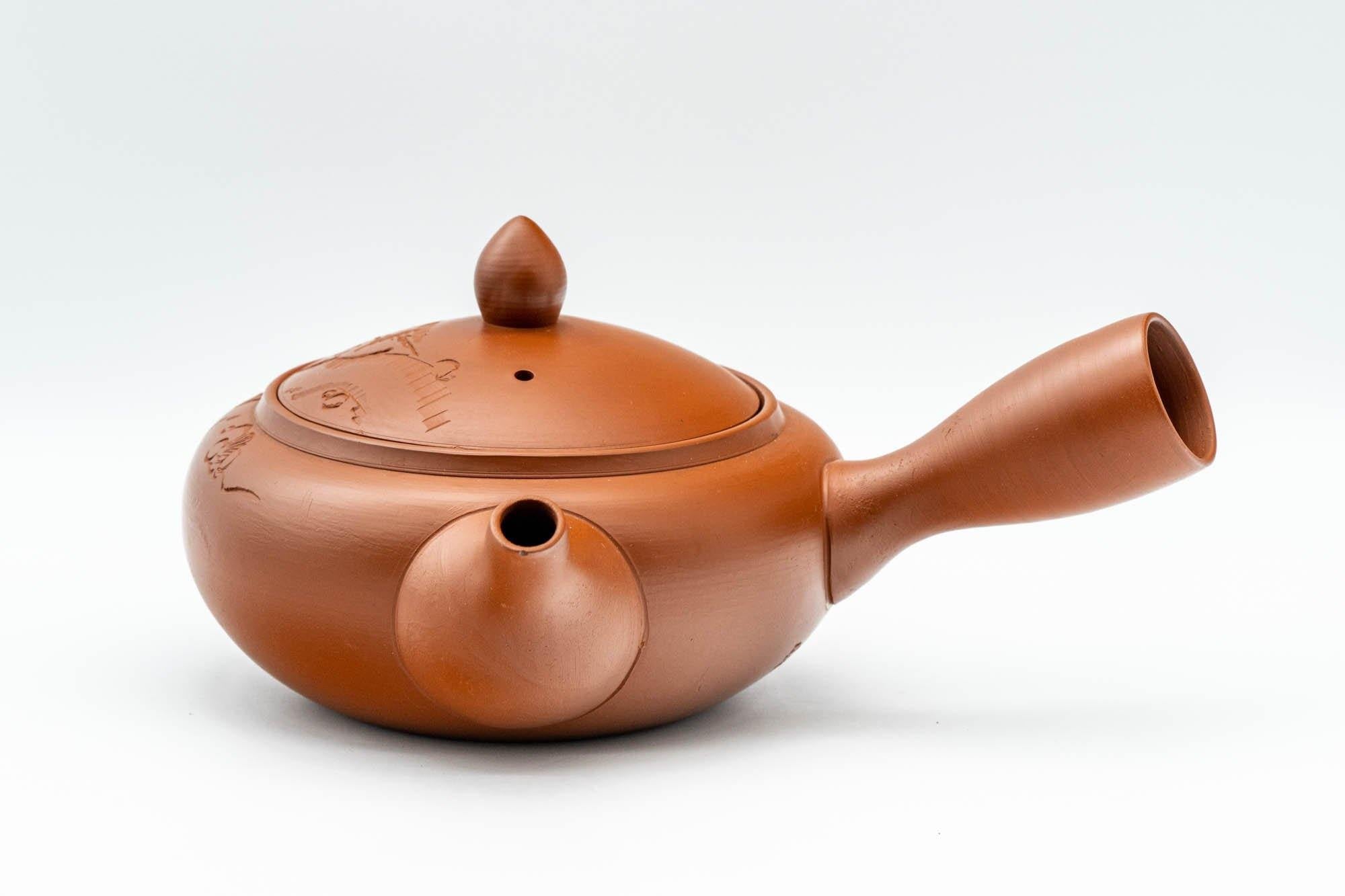 Japanese Kyusu - Engraved Tokoname-yaki Debeso Teapot - 325ml